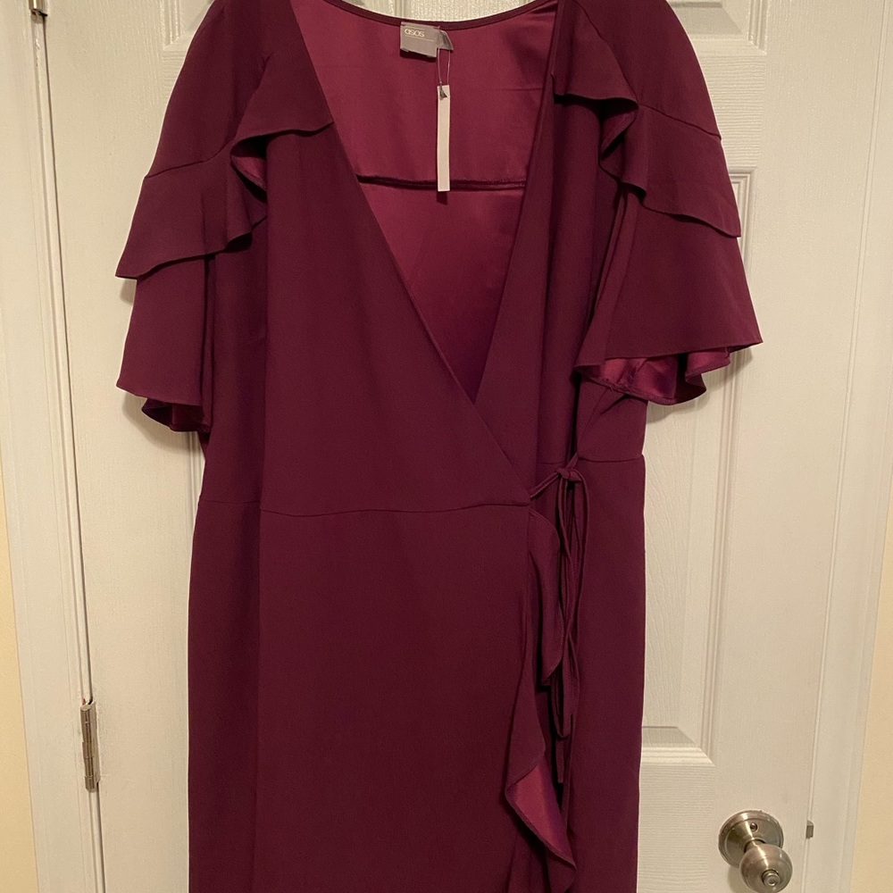 Lovely eggplant ruffle dress